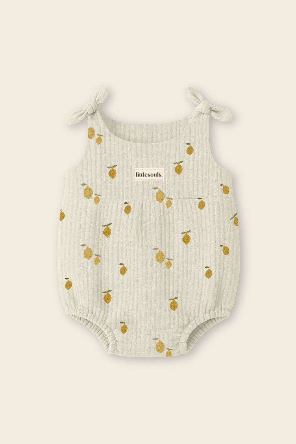 Littlesoulsclothing Musselin Romper für Kinder mit Limonen-Print