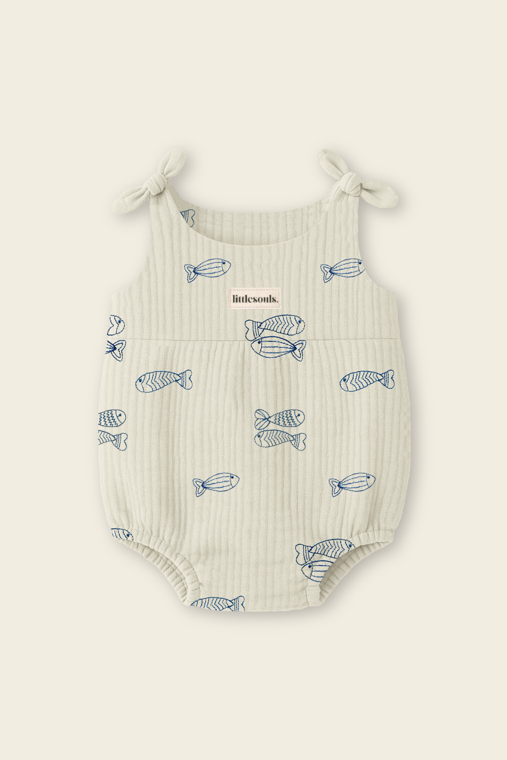 Littlesoulsclothing Musselin Romper für Kinder mit Fisch-Print